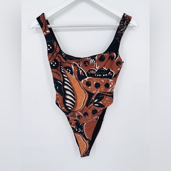 Mara Hoffman‎ Idalia One Piece Swimsuit Brown Print NWT Sz XS - Picture 4 of 10
